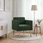 Fotelis Akcentinis krėslas Džiunglių žalia Velvetinis audinys