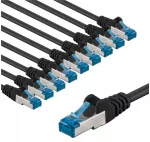 Goobay CAT 6A kabelis krosowy, S/FTP (PiMF), 2 m, juoda, komplektas 10 - Długość kabla 2 m