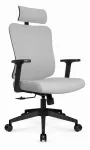 Hells Chair Biuro kėdė su spyruokline sėdyne ir 3D juosmens atrama, audinio apmu&scaron;alas, pilka