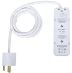 Solar Plus Prailginimo lizdas su 3 apvaliomis ki&scaron;tukinėmis ir apvaliu ki&scaron;tuku su įžeminimu, 10A. Atnaujinama su 1,5 m laidu H03VVH2-F 3G0,75 mm (pakelis 1 vnt./dėžė 10 vnt.), balta