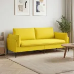 3-Vietis Sofa &Scaron;viesi geltona 222 x 81 x 89 cm Audinys