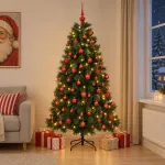 Dirbtinė Kalėdų eglutė su žaisliuku 240 cm 300 LED &Scaron;ilta balta