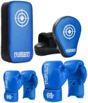 Bokso apsaugos Bokso pir&scaron;tinės Kick Pack Rinkinys Bokso treniruočių rinkinys mėlynas