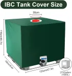 Ibc konteinerio uždangalas 1000l lauko vandens talpai, ibc konteinerio priedai, žalias vandeniui atsparus uv spinduliams atsparus brezentas vandens talpai