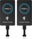 2 vnt. Usb C belaidžio įkrovimo imtuvas, itin plonas, su lipniu silikonu