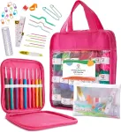 Jumblcrafts nėrimo rinkinys pradedantiesiems: auk&scaron;čiausios kokybės rinkinį sudaro 24 akrilo siūlų kamuoliukai, 9 nėrimo vą&scaron;eliai, 6 audimo adatos ir dar daugiau &ndash; nėrimo rinkinys pradedantiesiems ir ekspertams