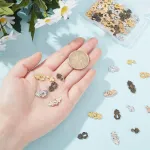 Fingerinspire prisegamų sagų rinkinys lėlėms, 40 vnt., 4 spalvų, miniatiūrinės lydinio diržo sagtys, maži metaliniai mygtukai, patvarios prisegamos sagos &bdquo;pasidaryk pats&ldquo; lėlėms, siuvimo reikmenys (18 mm x 9 mm)
