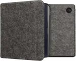 Kwmobile dėklas, suderinamas su Kobo Kobo Libra Colour/tolino Vision Colour - veltinio audinio Ereader apsauginis dėklas - tamsiai pilkas