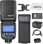 Objektyvas Godox V860iii-o Ttl 2.4g Gn60 Hss blykstė su 10 greičių reguliuojamu modeliavimo ap&scaron;vietimu, vieno klavi&scaron;o jungikliu Ttl + 2600 Ma, itin greito atsigavimo ličio baterijos blykstė, skirta Olympus (godox V860iii-o)