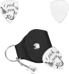 Unicraftale gitaros mediatorių laikiklis pu odinis gitaros mediatorių laikiklis raktų pakabukas 1 vnt. i pick you gitaros mediatorių dėklas gitaristams