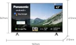 Panasonic Tx-43msw504s, 43 colių full hd led smart 2023 televizorius, android tv, erdvinis garsas, google assistant, chromecast, bright panel, hd colour engine, sidabrinis