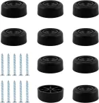 Fotelis 10 baldų kojelių rinkinys, juodos, skersmuo 33 x auk&scaron;tis 13 mm, apvalios baldų kojelės, prisukamos kojelės baldams, neslystančios baldų kojelės, spintelių kojelės, plastikinės sofos kojelės su 8 varžtais spintelėms, sofai