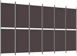 Kambario pertvara, 6 dalių, rudos spalvos, 300x180cm, audinys