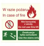 Evakuacijos ženklas Draudžiama Naudotis Liftu 15x15cm pvc plok&scaron;tė Foto at&scaron;vaitas