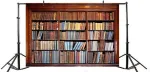 Renaiss 2.7 x 1.8 m retro bibliotekos knygų spintos fonas fotografijai, vintažinių knygų krūva, klasikinės knygos, studentų, vaikų, suaugusiųjų portretų fotografavimo foto studijos rekvizitai