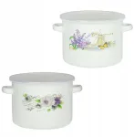 Emaliuotas puodas su plastikiniu dangčiu Młyn/r&oacute;życzki 18cm/2,7l
