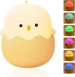 Kiau&scaron;inio luk&scaron;to formos naktinė lemputė vaikams, spalvinga rgb silikoninė naktinė lempa prie lovos, gomety kiau&scaron;inio formos naktinė lemputė kūdikiams įkraunama jutiklinė led naktinė lemputė vaikams pritemdoma kūdikių kambariui maitinimui krūtimi, dovanos