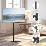 Laikiklis Uyoyous tv stovas 14&ndash;43 colių lcd, led, oled televizoriams, mobilus iki 20 kg, maksimaliai reguliuojamas auk&scaron;tis, tv stovas su 360 laipsnių pasukimu, vesa 200 x 200 mm (juodas)