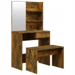 Kooko Home Zakito Home kosmetinis staliukas su taburete 74,5x40x141 cm, ąžuolo spalvos