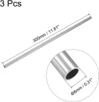 Sourcing map 3 vnt. nerūdijančio plieno vamzdis, 8 mm x 0,8 mm x 300 mm, apvalus vamzdis, nerūdijantis plienas V2a nerūdijančio plieno apvalus vamzdis, Wst 1.4301 tarpinės įvorės, 304 vamzdis, apvalus profilis turėklams, laiptams