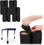 Relaxdays Svorio rinkinys pavėsinėms, 4 vnt., užpildomi smėliu, akmenimis, 10 kg vienai kojai, juodas