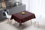 Bonamaison virtuvės dekoratyvinė staltiesė raudona juoda 140 x 140 cm - sukurta ir pagaminta Turkijoje