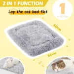 Fanchu guolis katėms, 2-in-1 pliu&scaron;inis mink&scaron;tas guolis naminiams gyvūnams, katės sofa, purus guolis katėms, mažas guolis &scaron;unims, guolis naminiams gyvūnams, katės antklodė, guolis katėms, guolis naminiams gyvūnams katėms ir mažiems &scaron;unims (&scaron;viesiai pi ...