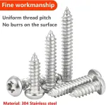 Qrity 50 vnt. M4 x 10 mm savisriegis sraigtas, torx plok&scaron;čia galvutė, nerūdijančio plieno apvali galvutė savigręžiai sraigtai