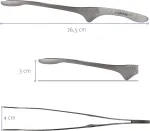 Vezorey&reg; - Premium klasės virtuvinės žnyplės (26,5 cm) pagamintos i&scaron; nerūdijančio plieno su stovo funkcija - Virtuviniai pincetai ir žnyplės mėsai, griliui ir daržovėms - Grilio žnyplės ir ilgi virtuviniai pincetai