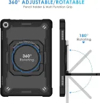 Katumo dėklas, skirtas Lenovo Tab M10 3rd Gen 10.1 colio 2022 Tb328, atsparus smūgiams, tvirtas, ne&scaron;iojamas su 360&deg; besisukančiu stovu ir dirželiu per petį, skirtas Lenovo M10 (3rd Generation) 25.7 cm 10.1 colio