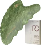 Rena Chris didelis gua sha, natūralaus nefrito gua sha akmuo, gua sha masažo akmenys limfodrenažui, viso kūno aplikacijoms, kojoms, nugarai ir veidui (žalias)
