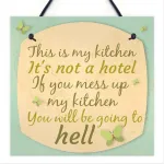 Raudona ocean this is my kitchen shabby chic humoristinis ženklas vintage retro sienos dovana