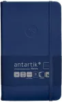 Antartik 100 lapų 80g Fsc dryžuotas tamsiai mėlynas A6 formato kietu vir&scaron;eliu užra&scaron;ų knygelė su elastine juostele