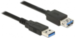 DELOCK ilgintuvas USB 3.0 Type-A male > USB 3.0 Type-A Mother 5.0 m juodas