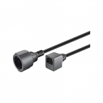 Goobay Maitinimo kabelis PremiumCord PREMUMCORD Kabelis Maitinimo &scaron;altinis 230V prailginimas 23 cm su EURO juntis UPS - ppu1-01