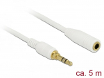 Delock kabelio lizdas 3,5 mm &ndash; 3,5 mm lizdas, 5 m baltas (85591)