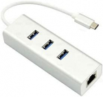 &bdquo;helos&ldquo; &scaron;akotuvas, USB 3.1 C tipo / 3x USB + RJ45 gigabito eterneto, PREMIUM, sidabrinis