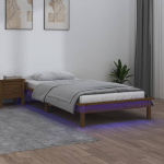 Lova Lovos rėmas su LED, medaus rudas, 75x190cm, mediena, vienvietis