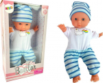 Lean Toys Lėlė kūdikis su mėlyna pižama