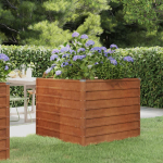 Auk&scaron;tas sodo lovelis, rūdžių, 100x100x77cm, Corten plienas