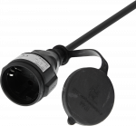 Prailginimo kabelis DELTACO naudojimui lauke, įžemintas, IP44, 10 m, juodas / GT-980