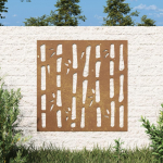 Nuotraukų rėmelis Sodo sienos dekoracija, 55x55cm, corten plienas, bambukas