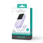 Joyroom JR-PBC06 mini power bank su integruotu USB-C / Lightning kabeliss 30W 10000mAh - violetinės spalvos