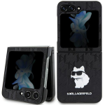 Samsung Galaxy Z Flip 5 Karl Lagerfeld Dėklas Saffiano Monogram Choupette Pin (KLHCZF5SAPCHNPK) juodos spalvos
