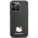 Samsung Galaxy Z Flip 5 Hello Kitty Dėklas Metal Logo Kitty Head (HKHCZF5PGHDLMK) juodos spalvos