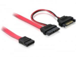 Delock SATA - SATA Slimline, 0,5 m, raudona (84418)