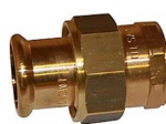 Sanha Srieginė jungtis 3/4x22 mm - lizdas-lizdas Cu presavimui. M ir V formos žandikauliai. Universalūs.