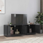 TV staliukas Televizoriaus spintelės, 2vnt., juodos, 67x39x44cm, plienas