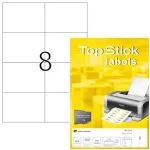 Etiketter TopStick 105x74 mm hvid - (100 ark x 8 stk.)