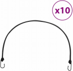Bungee virvelės su juostelėmis ir kabliukais, 10vnt., 100cm